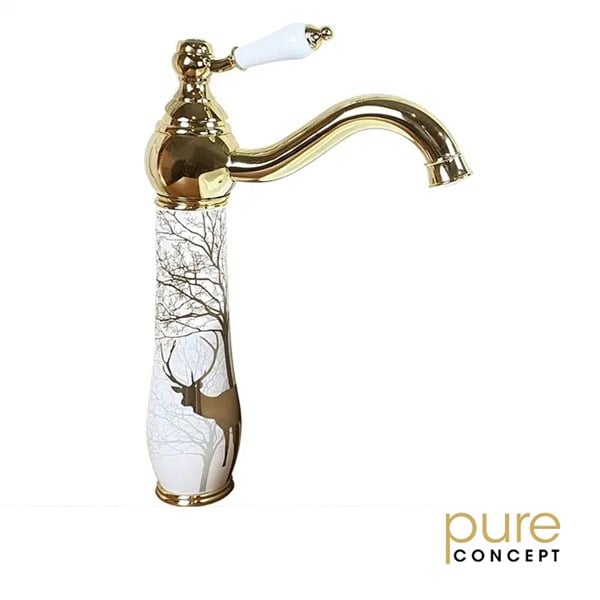 Pure Concept Deer Gold Set Üstü Lavabo Bataryası 